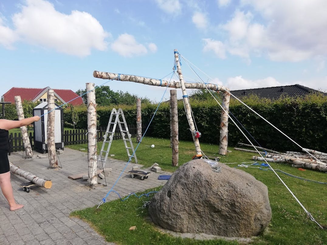 Overdækket terrasse af birketræ Overdækket terrasse af birketræ